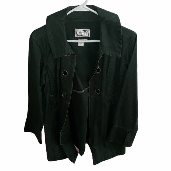 TRIA green cotton fall jacket medium - Picture 1 of 7